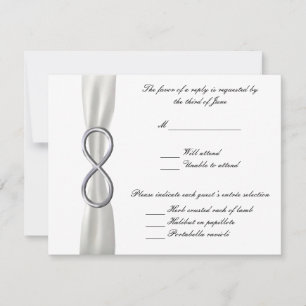 Silver Infinity White Wedding Response Card