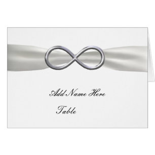 Silver Infinity White Wedding Table Place Card
