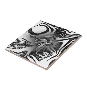 Silver Ink Abstract Tile