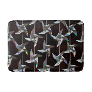 Silver iridescent movement twister windmill  power bath mat