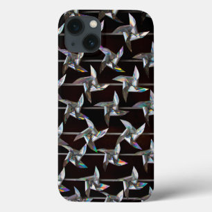 Silver iridescent movement twister windmill power iPhone 13 case