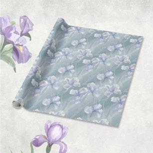 Silver Iris 25th Wedding Anniversary Wrapping Paper
