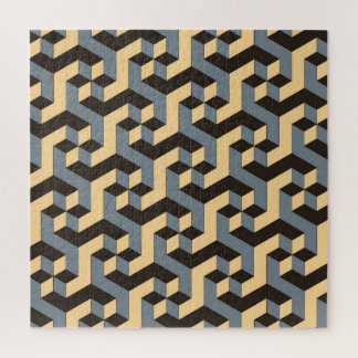 Silver Ivory Geometric Complex Tile Jigsaw Puzzle