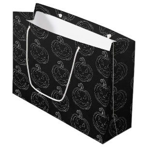 Silver Jack O' Lantern Halloween Large Gift Bag