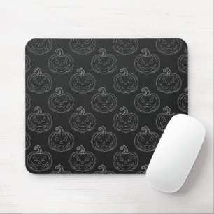 Silver Jack O' Lantern Halloween Mouse Pad