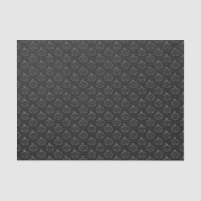 Silver Jack O' Lantern Halloween Tissue Paper (Front)