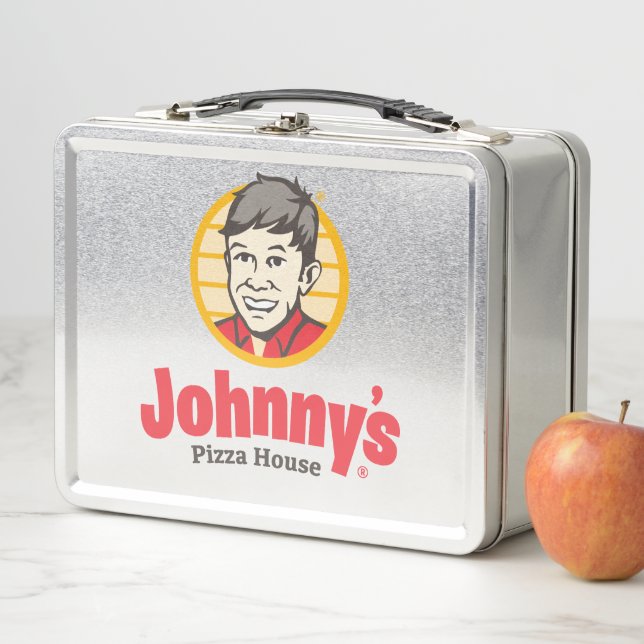 Silver Johnny's Pizza House Metal Lunch Box (In Situ)
