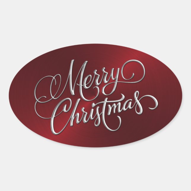 Silver Joyeux Sticker rouge de Noël Revêtu (Devant)