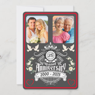 Silver Jubilee 2 Photo Invitation du 25e anniversa