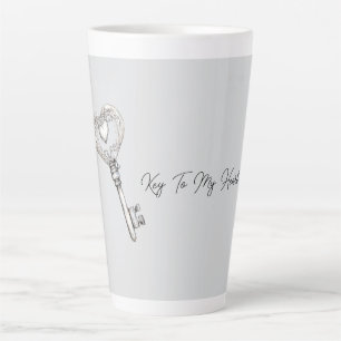Silver Key To My Heart Latte Mug