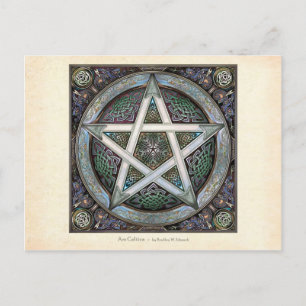 Silver Knotwork Pentacle Postcard