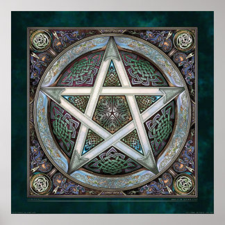 Celtic Pentagram Pentacle Posters, Celtic Pentagram Pentacle Wall Art