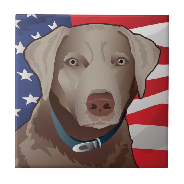 Silver Lab Retriever of America Tile (Front)