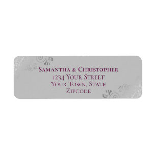 Silver Lace Magenta & Grey Mariage Adresse de reto