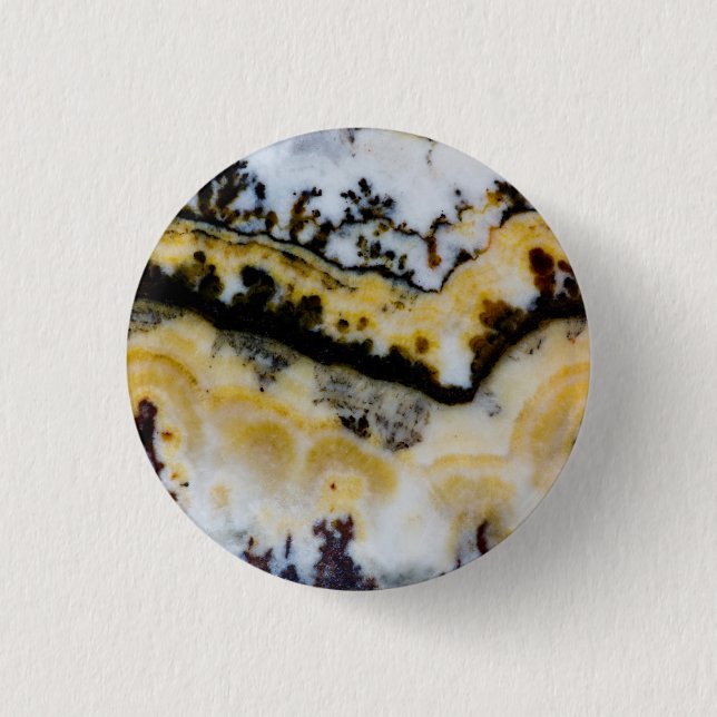Silver Lace Onyx 1 Inch Round Button (Front)