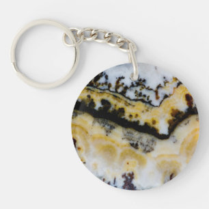 Silver Lace Onyx Keychain