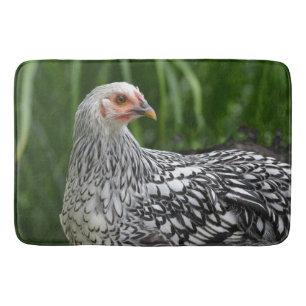 Silver Laced Wyandotte Chicken Bath Mat