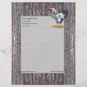 Silver Laced Wyandotte Rooster Letterhead