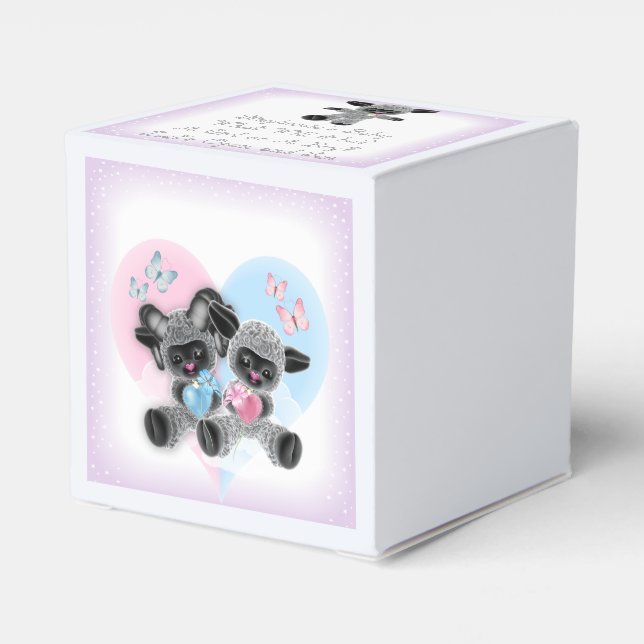 Silver Lamb Baby Gender Reveal Party  Favour Box (Back Side)