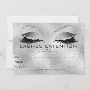 Silver Lashes Extention Makeup Certificate Gift