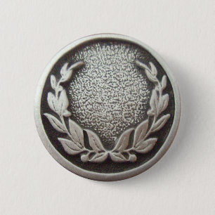 Silver Laurel Wreath 2 Inch Round Button