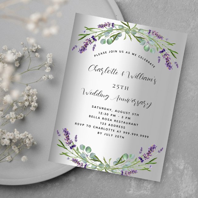 Silver lavender budget 25th wedding anniversary (Creator Uploaded)