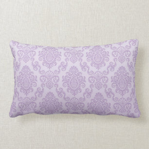 silver,lavender,chic,damasks,floral,lace,pattern,v lumbar pillow