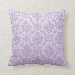 silver,lavender,chic,damasks,floral,lace,pattern,v throw pillow