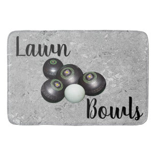 Silver Lawn Bowls And Jack, Memory foam Bathmat, Bath Mat