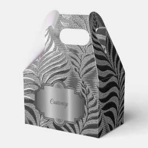 Silver Leaf Motif Gable Favor Box