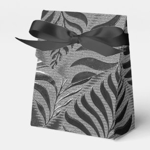 Silver Leaf Motif Tent Favor Box