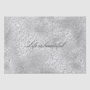 Silver Leopard Print Luxe Glitter        Tissue Paper