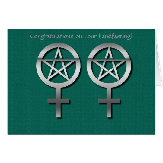Silver Lesbian Wiccan Handfasting Card