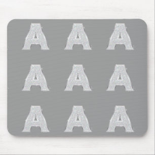 Silver Letter A Mouse Pad