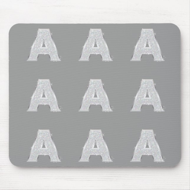 Silver Letter A Mouse Pad (Front)