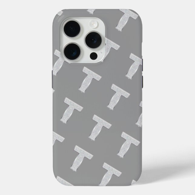Silver Letter T Case-Mate iPhone Case (Back)