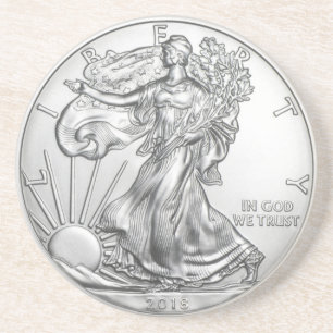 SILVER LIBERTY COIN COASTER