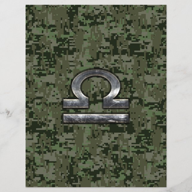 Silver Libra Zodiac Green Digital Camo Flyer (Front)