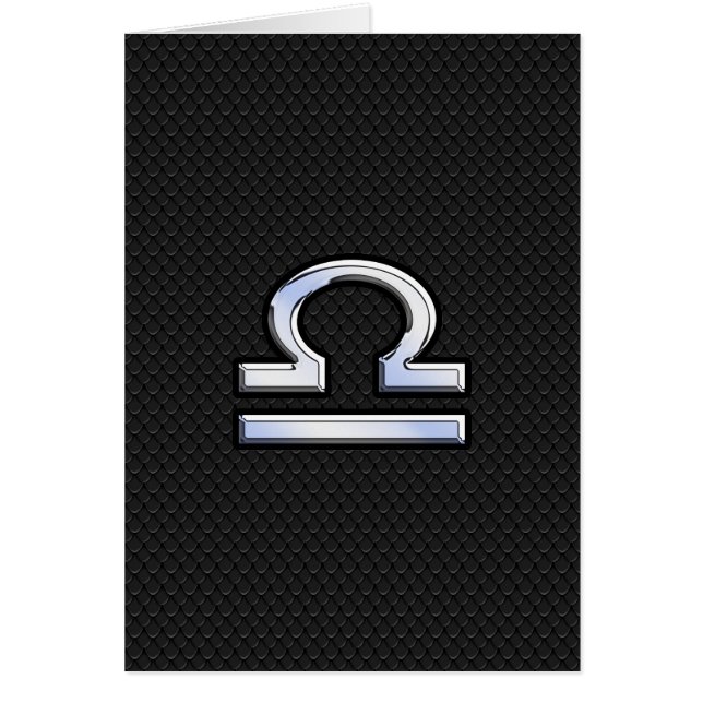 Silver Libra Zodiac Sign on black snake skin style (Front)