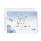 Silver Light Baby Blue Roses Elegant