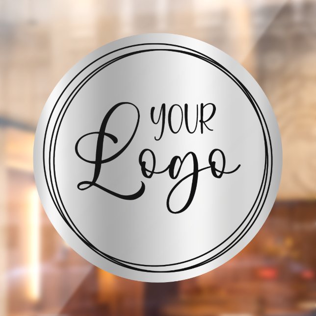 Silver Light Grey Gradient Circle Business Logo Window Cling (Sheet 2)