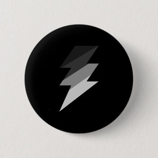 Silver Lightning Thunder Bolt 2 Inch Round Button