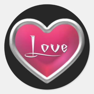 Silver Lined Heart Sticker