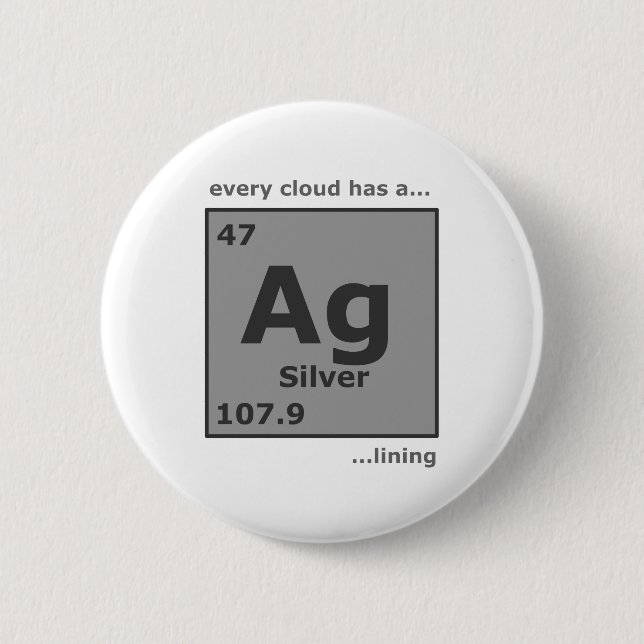 Silver Lining 2 Inch Round Button (Front)