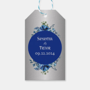 Silver Lining Blooms: Personalized Blue Petals  Gift Tags