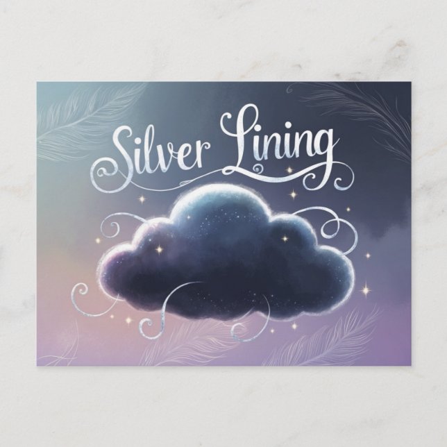 Silver Lining cloud painted Postcard (Front)