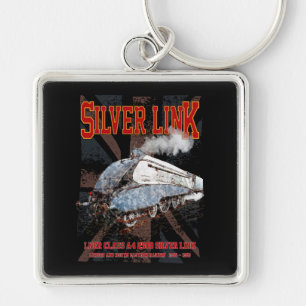 Silver Link LNER Class A4 2509 Locomotive UK flag Keychain