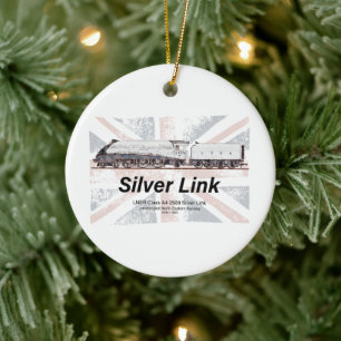Silver Link LNER Class A4 Locomotive profile flag Ceramic Ornament