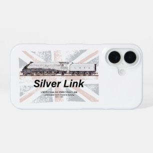 Silver Link LNER Class A4 Locomotive profile flag iPhone 16 Case