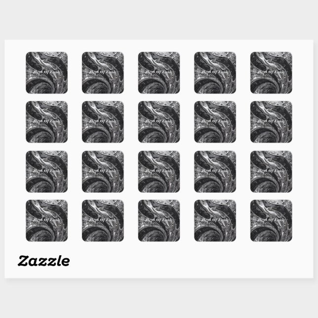 Silver Liquid Chrome Mosaic Square Sticker (Sheet)
